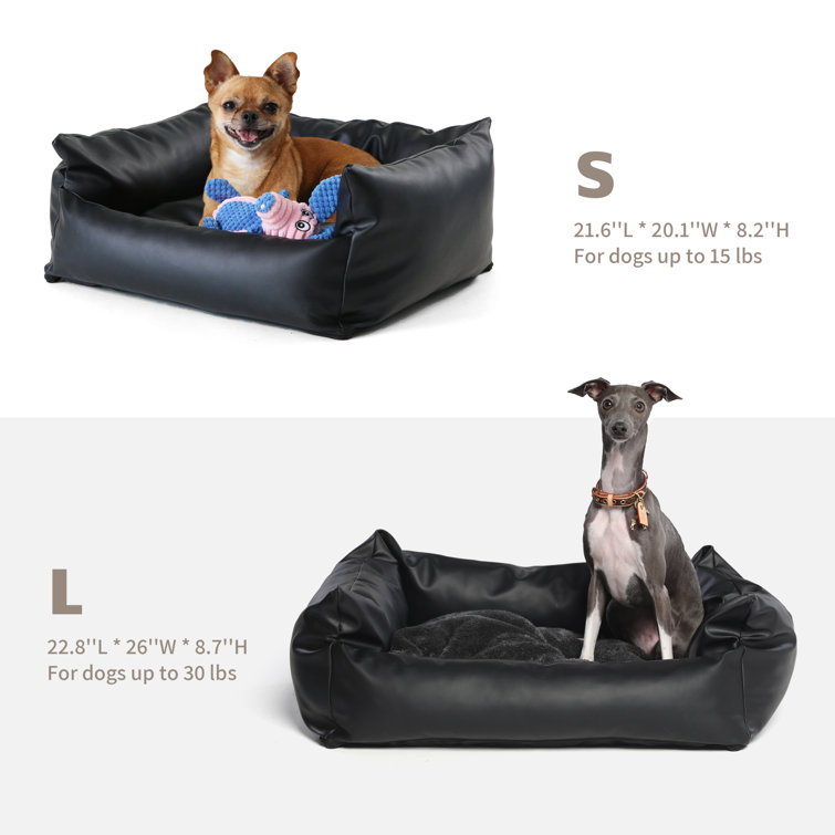 Large leather hotsell dog bed